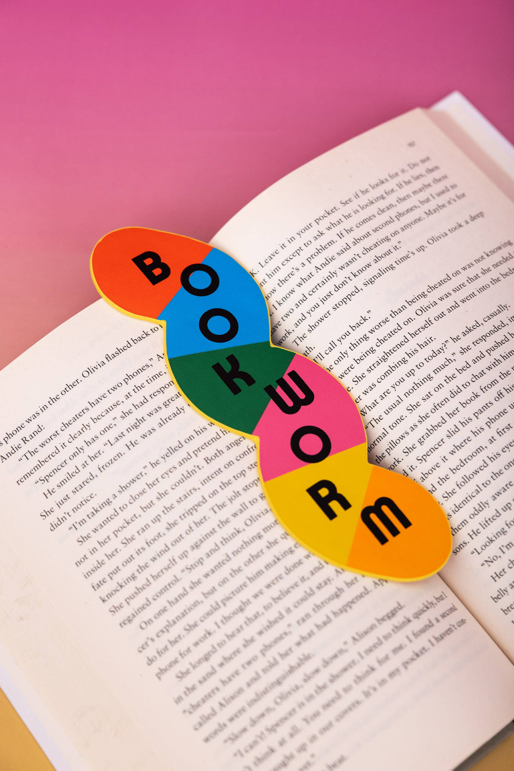 Colorful Bookworm Bookmark