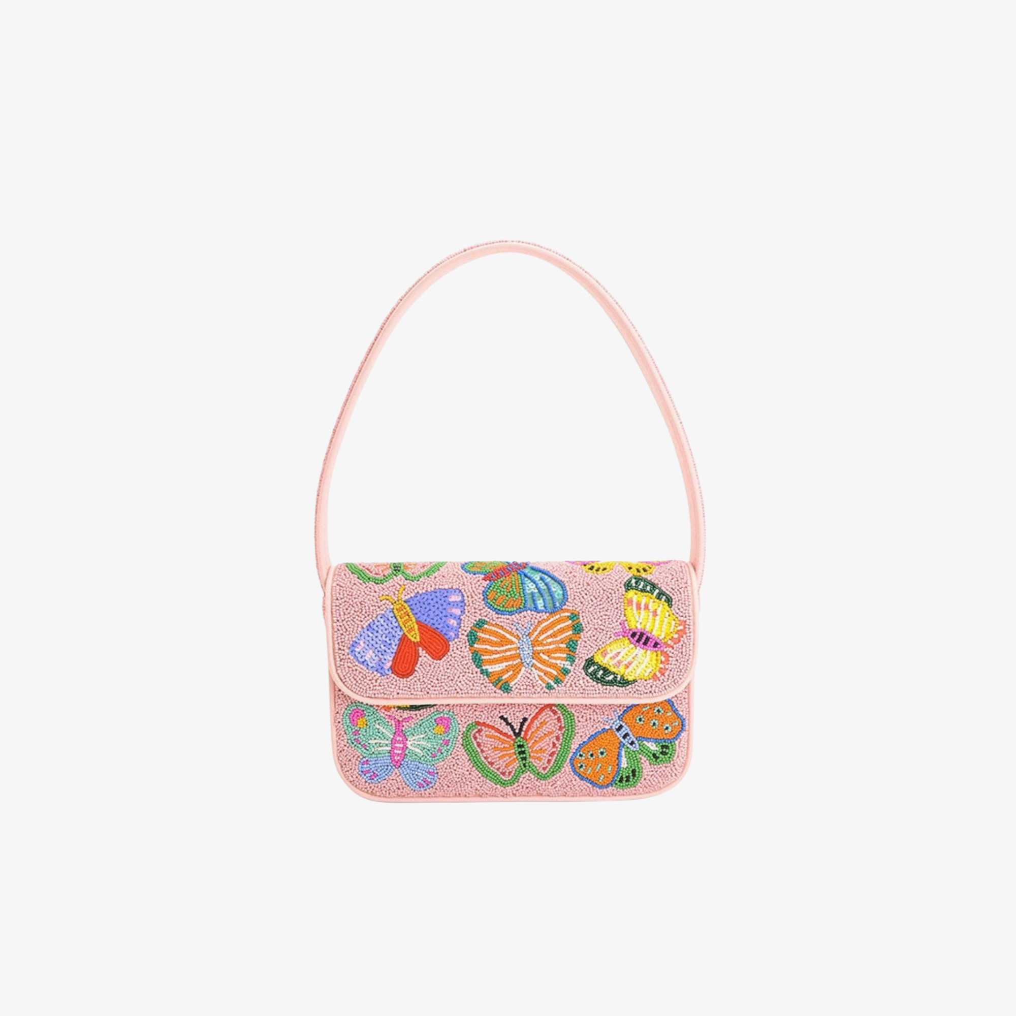 Butterfly Garden Beaded Shoulder Bag