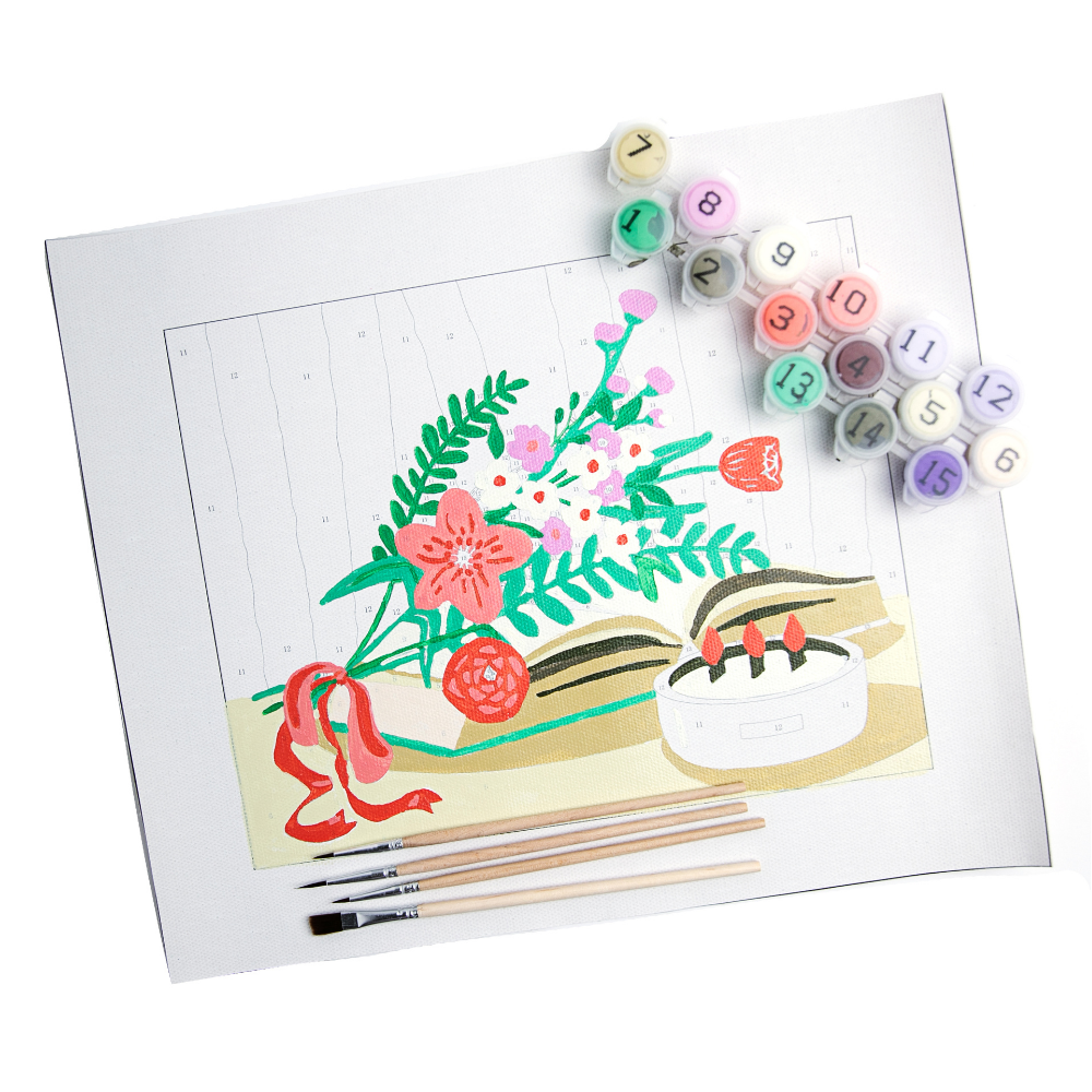 Pages & Petals Paint-by-Number Kit