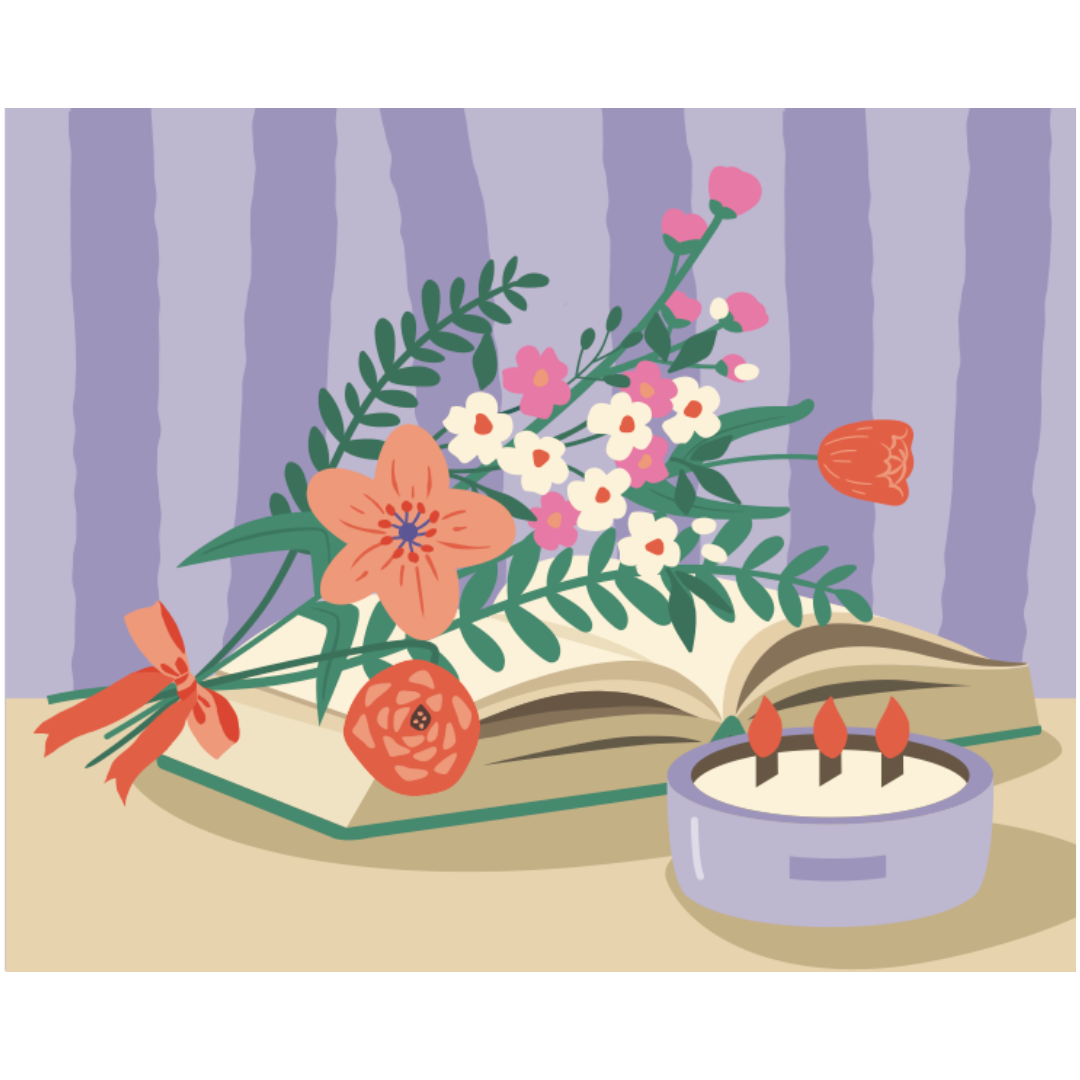 Pages & Petals Paint-by-Number Kit