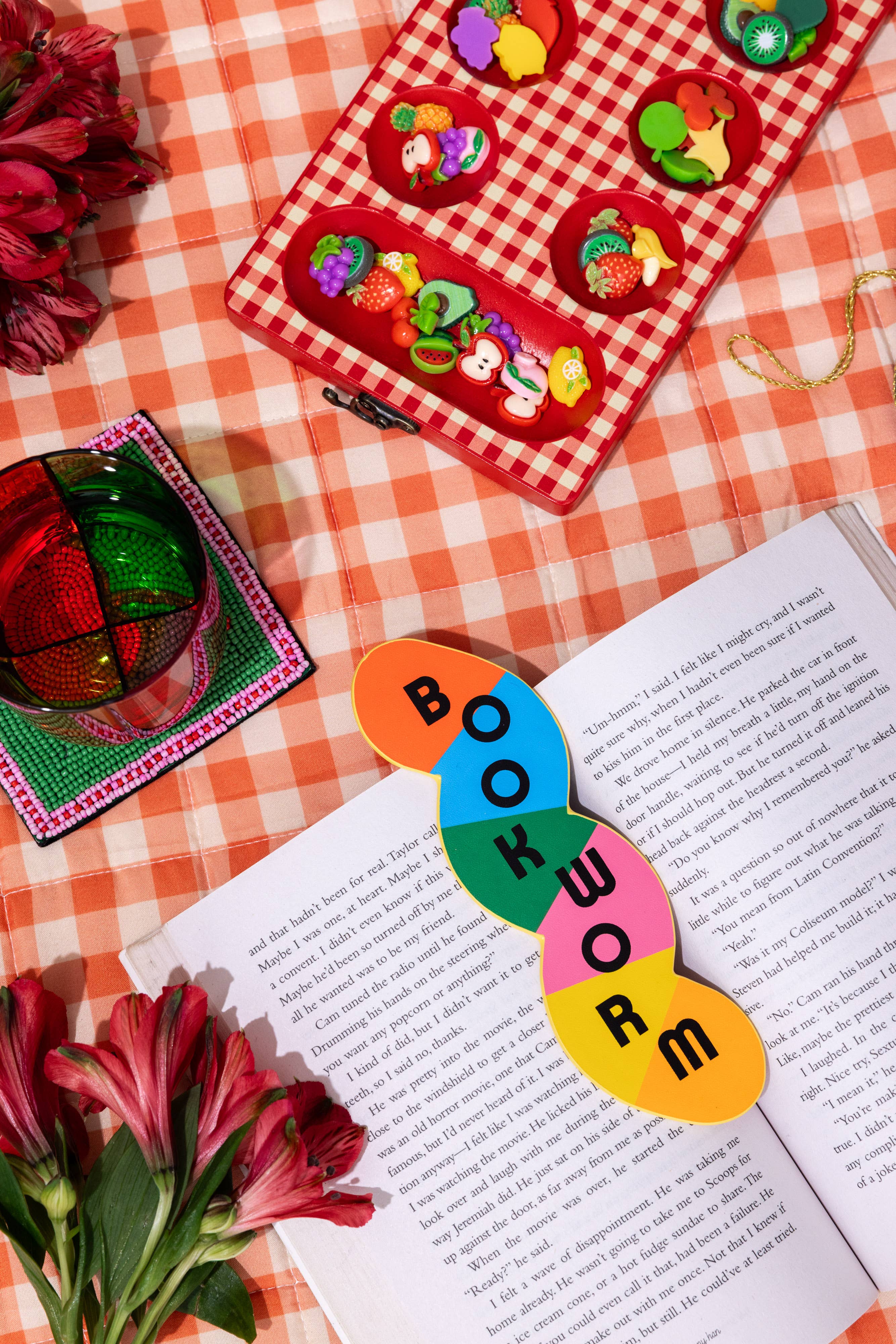 Colorful Bookworm Bookmark